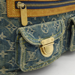 LOUIS VUITTON Louis Vuitton Monogram Denim Baggy PM Shoulder Bag Long Blue M95049