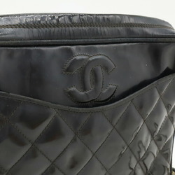 CHANEL Chanel Matelasse Coco Mark Chain Shoulder Bag Patent Leather Enamel Black