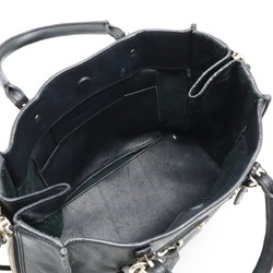 BALENCIAGA Paper Handbag Shoulder Bag Leather Black 305572