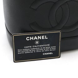 CHANEL Coco Mark Vanity Bag Handbag Pouch Caviar Skin Leather Black A01998