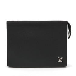 LOUIS VUITTON Taiga Pochette Voyage Second Bag Clutch Calf Leather Noir Black M30450