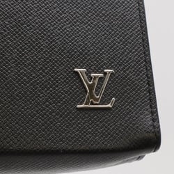 LOUIS VUITTON Taiga Pochette Voyage Second Bag Clutch Calf Leather Noir Black M30450