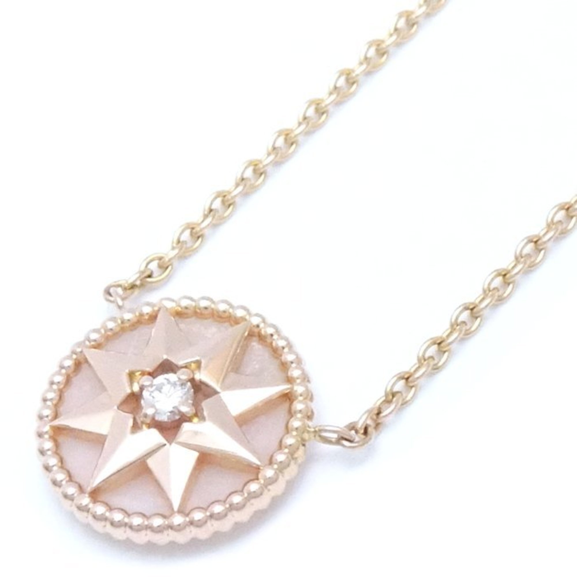 Christian Dior Rose des Vents Necklace Diamond Pink Opal JRDV95007-0000 K18PG Gold 292542