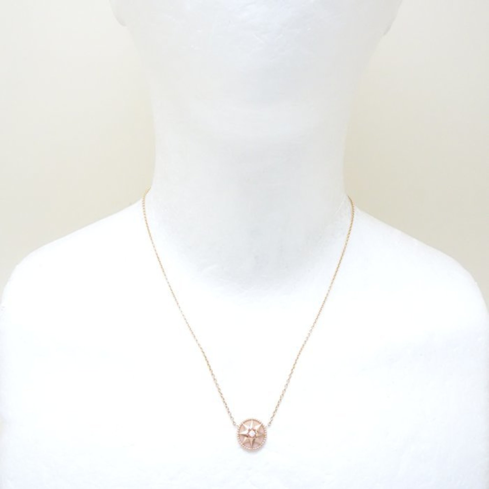 Christian Dior Rose des Vents Necklace Diamond Pink Opal JRDV95007-0000 K18PG Gold 292542