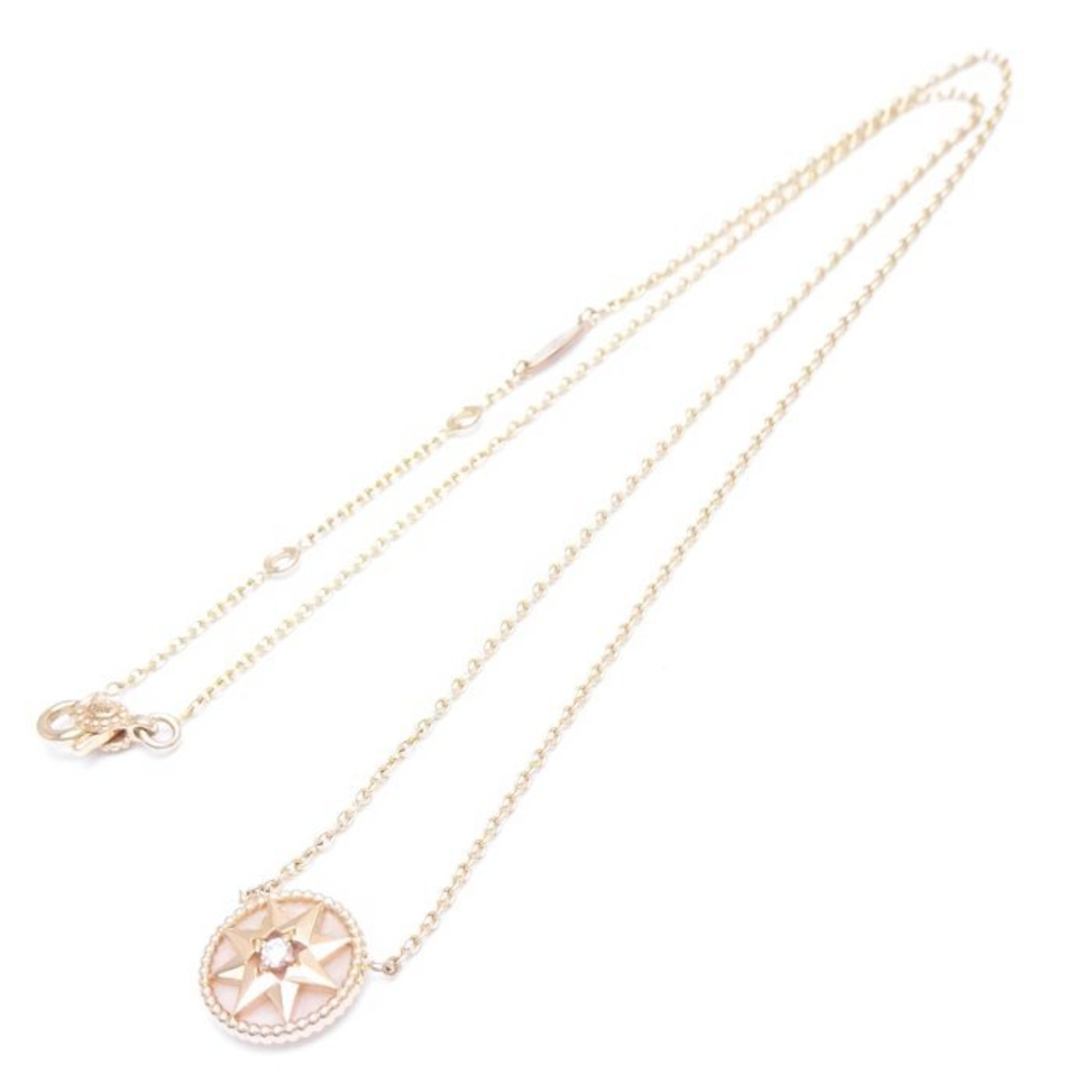 Christian Dior Rose des Vents Necklace Diamond Pink Opal JRDV95007-0000 K18PG Gold 292542