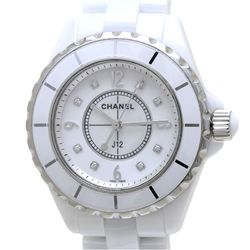 CHANEL J12 8P Diamond White Shell H2422 Ceramic x Stainless Steel Ladies 39634 Watch