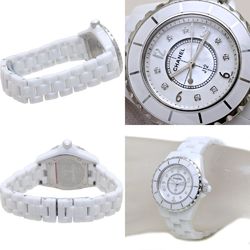 CHANEL J12 8P Diamond White Shell H2422 Ceramic x Stainless Steel Ladies 39634 Watch