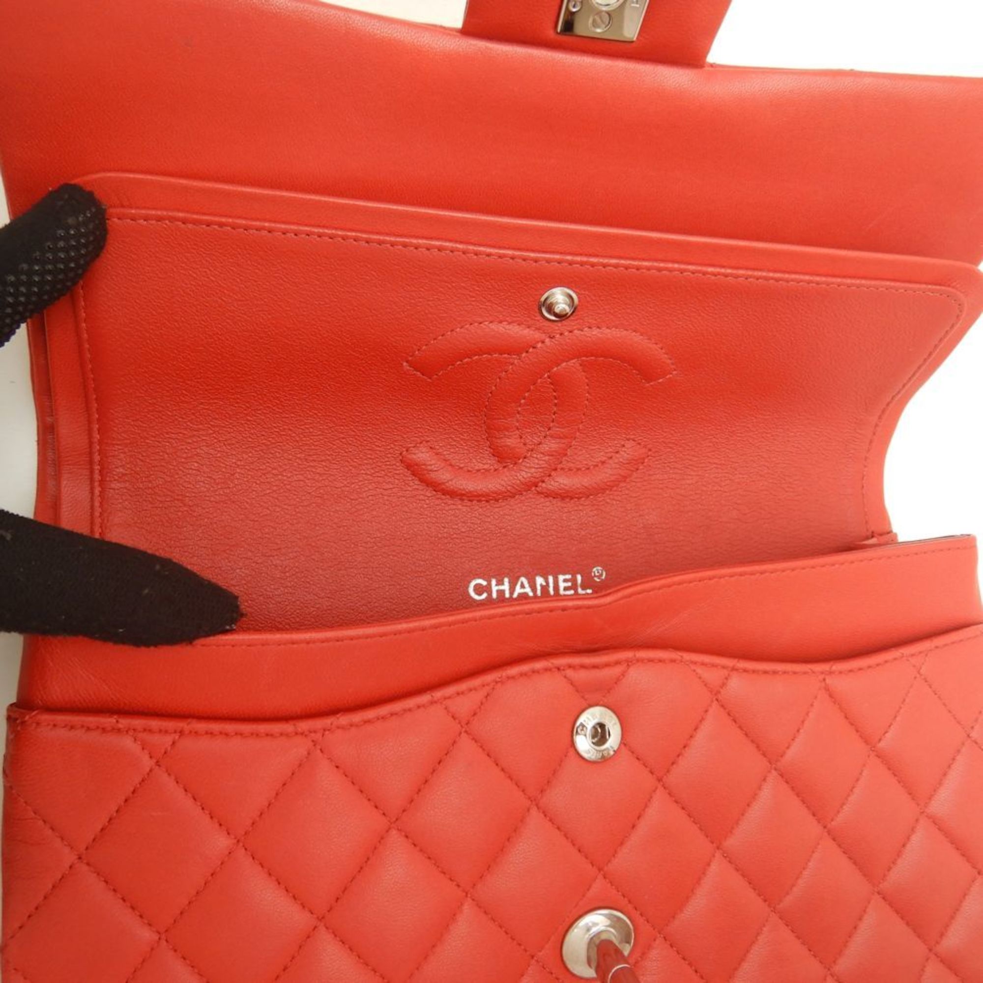 CHANEL Chanel Matelasse 25 A01112 Chain Shoulder Bag W Flap Lambskin Red 252182