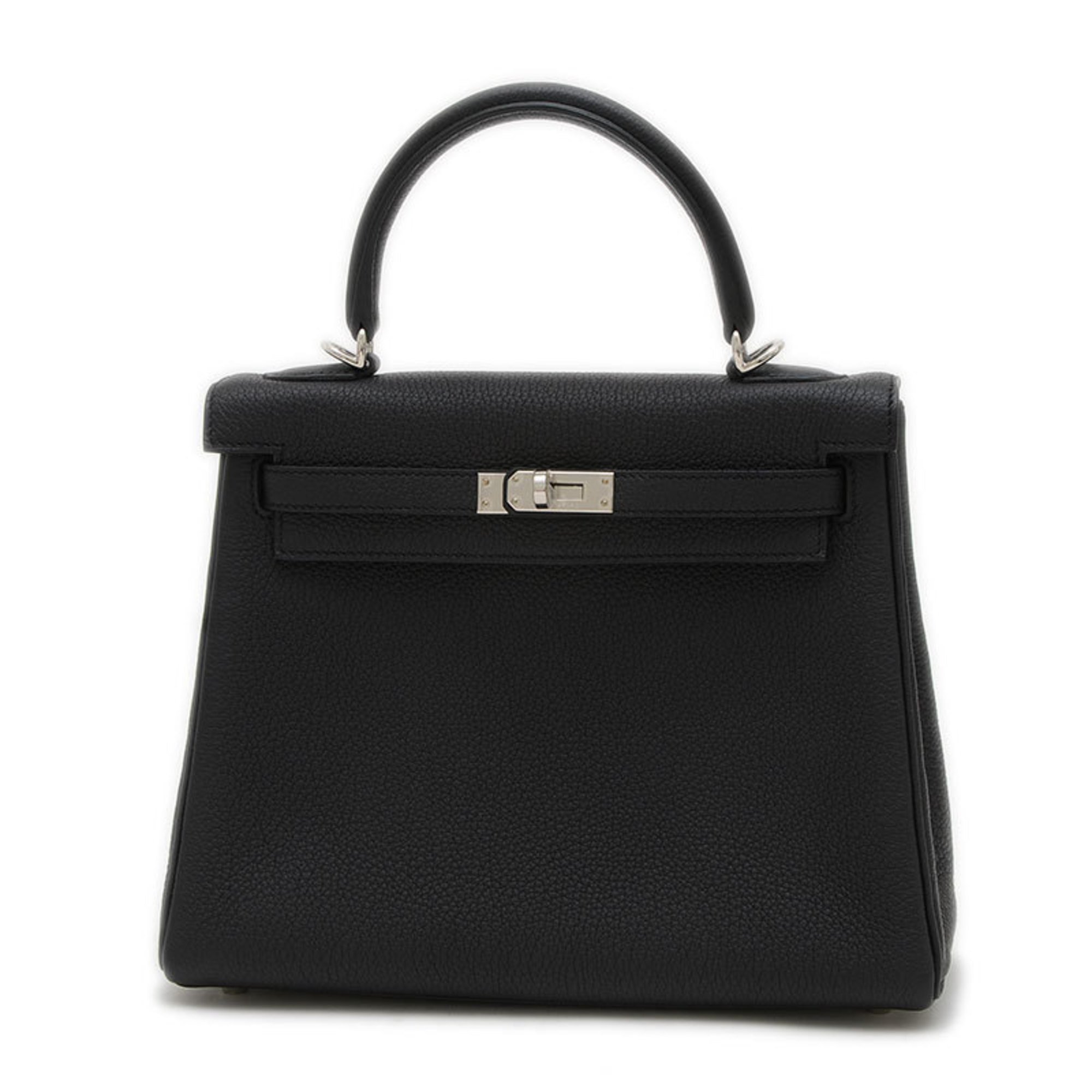 Hermes Kelly 25 Handbag Togo Black W Engraved