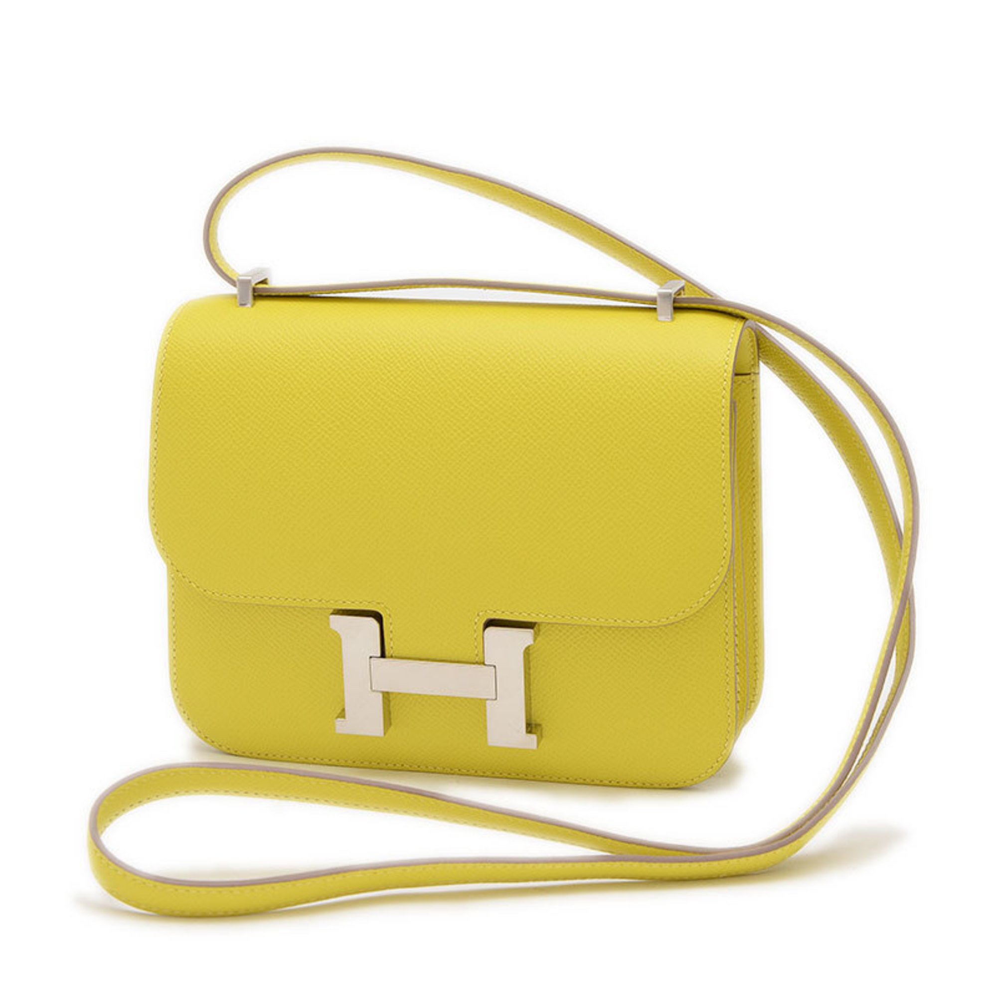 Hermes Constance 18 Handbag Epson Lime D Stamp