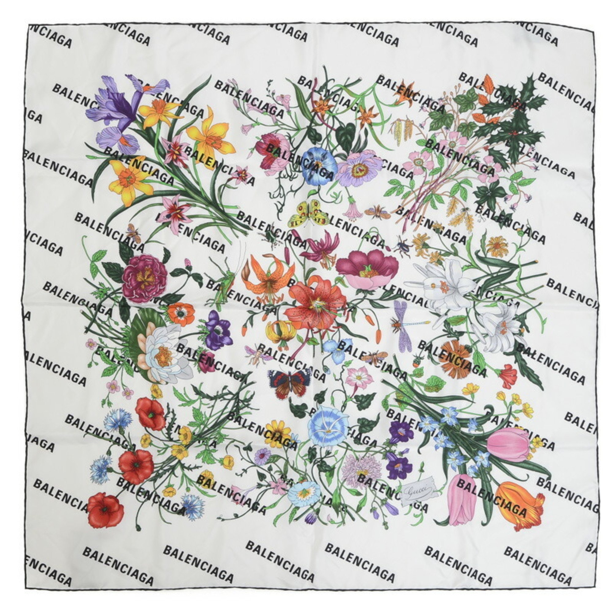 Gucci x Balenciaga The Hacker Project Flora Scarf White 679493