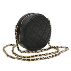 Chanel Matelasse Round Chain Shoulder Bag Lambskin Black A81620