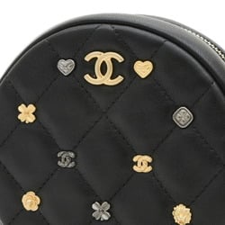 Chanel Matelasse Round Chain Shoulder Bag Lambskin Black A81620