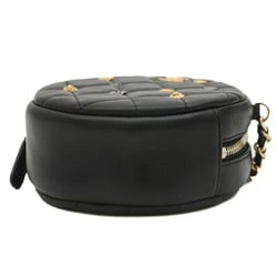 Chanel Matelasse Round Chain Shoulder Bag Lambskin Black A81620