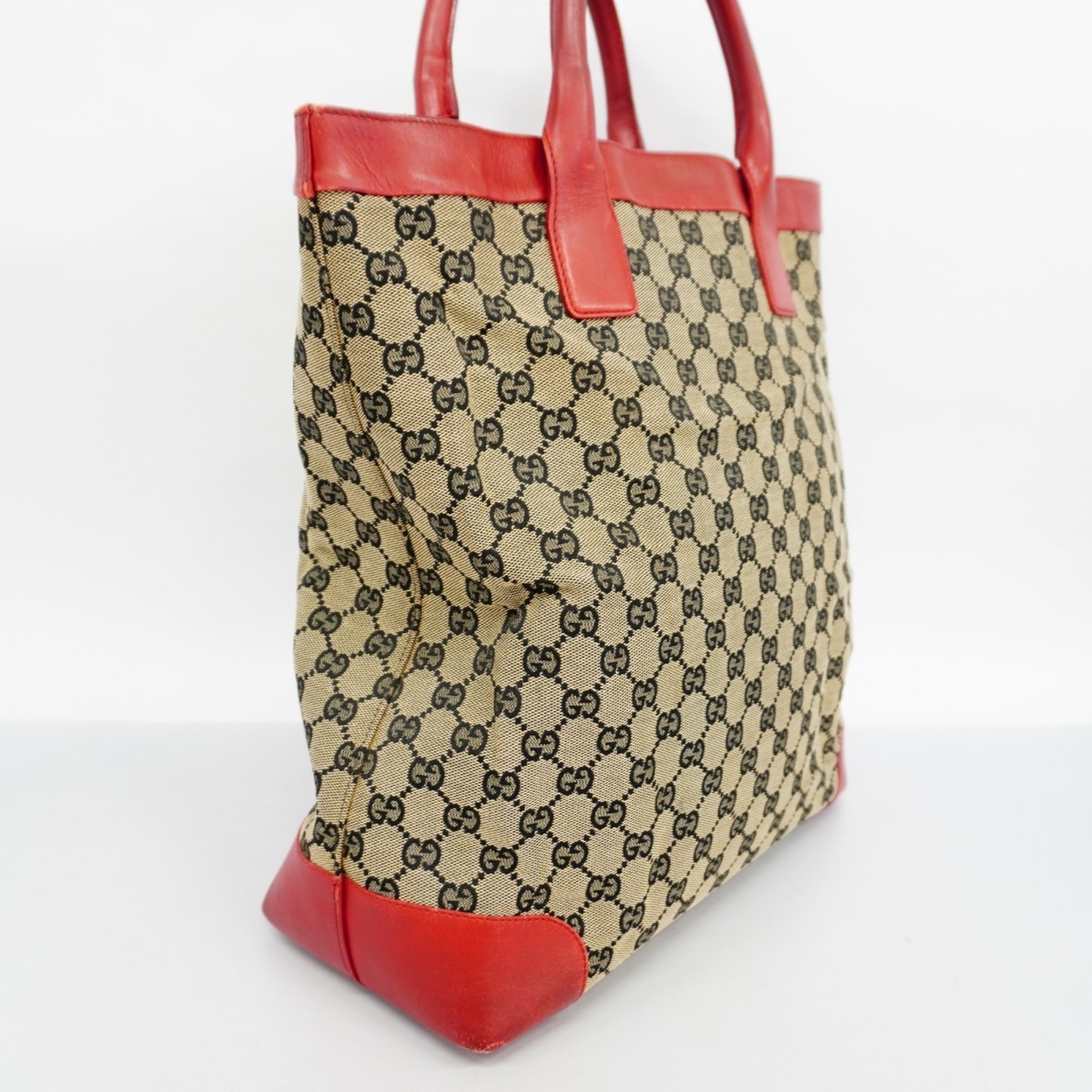 Gucci Tote Bag GG Canvas 002 1121 Brown Red Women's