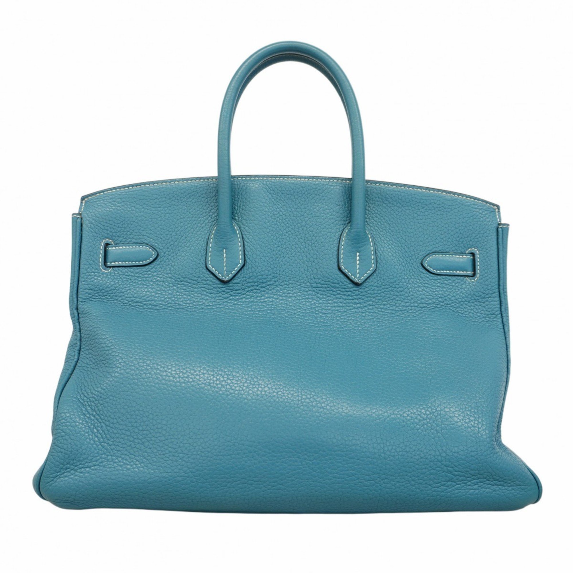 Hermes handbag Birkin 35 Taurillon Clemence blue jean unclear engraving ladies