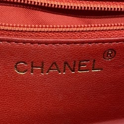 Chanel Shoulder Bag Matelasse Lambskin Red Women's