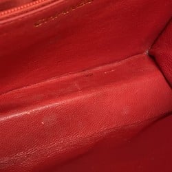 Chanel Shoulder Bag Matelasse Lambskin Red Women's