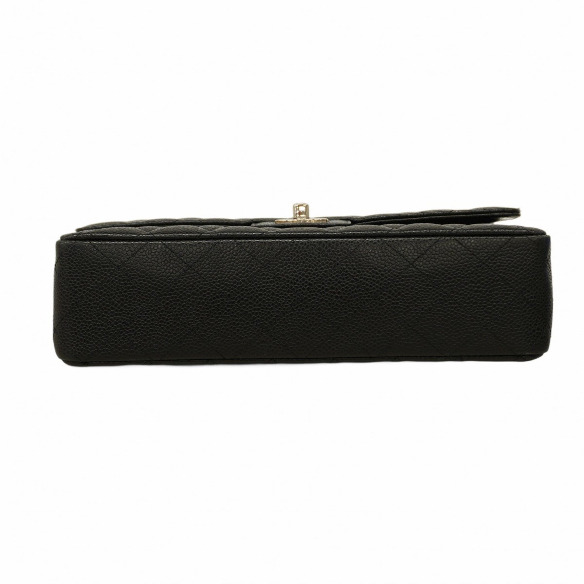 Chanel Shoulder Bag Matelasse Caviar Skin Black Women's