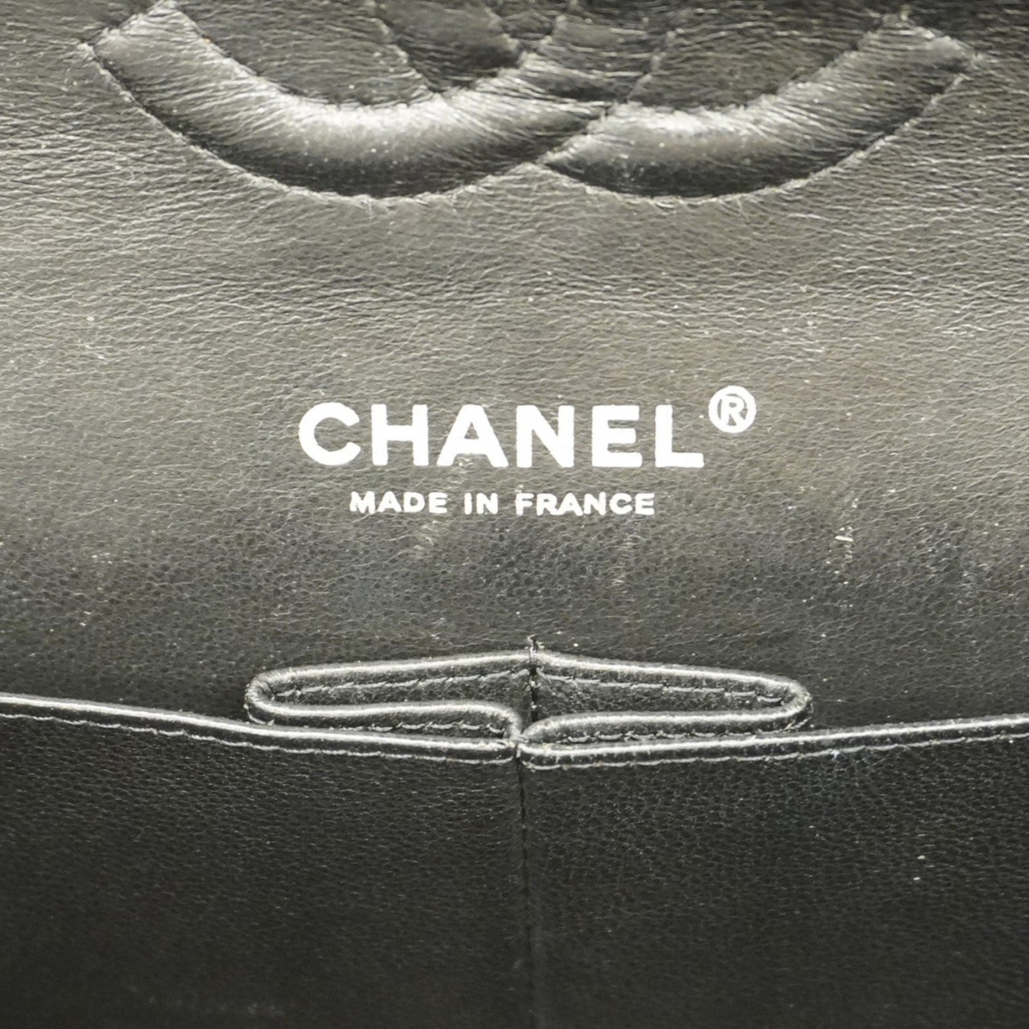 Chanel Shoulder Bag Matelasse Caviar Skin Black Women's