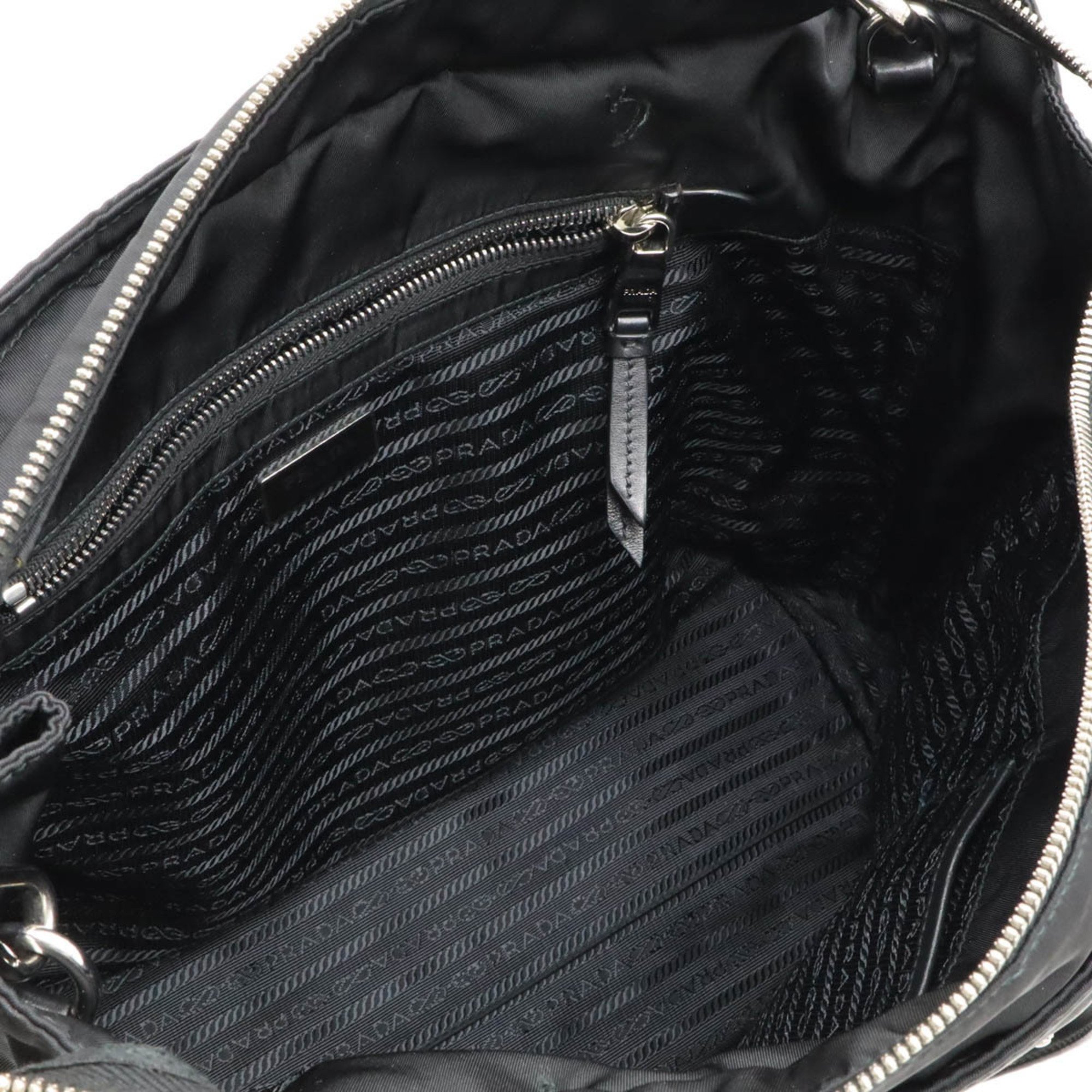 PRADA Prada Tote Bag Shoulder Nylon Leather NERO Black 1BG228