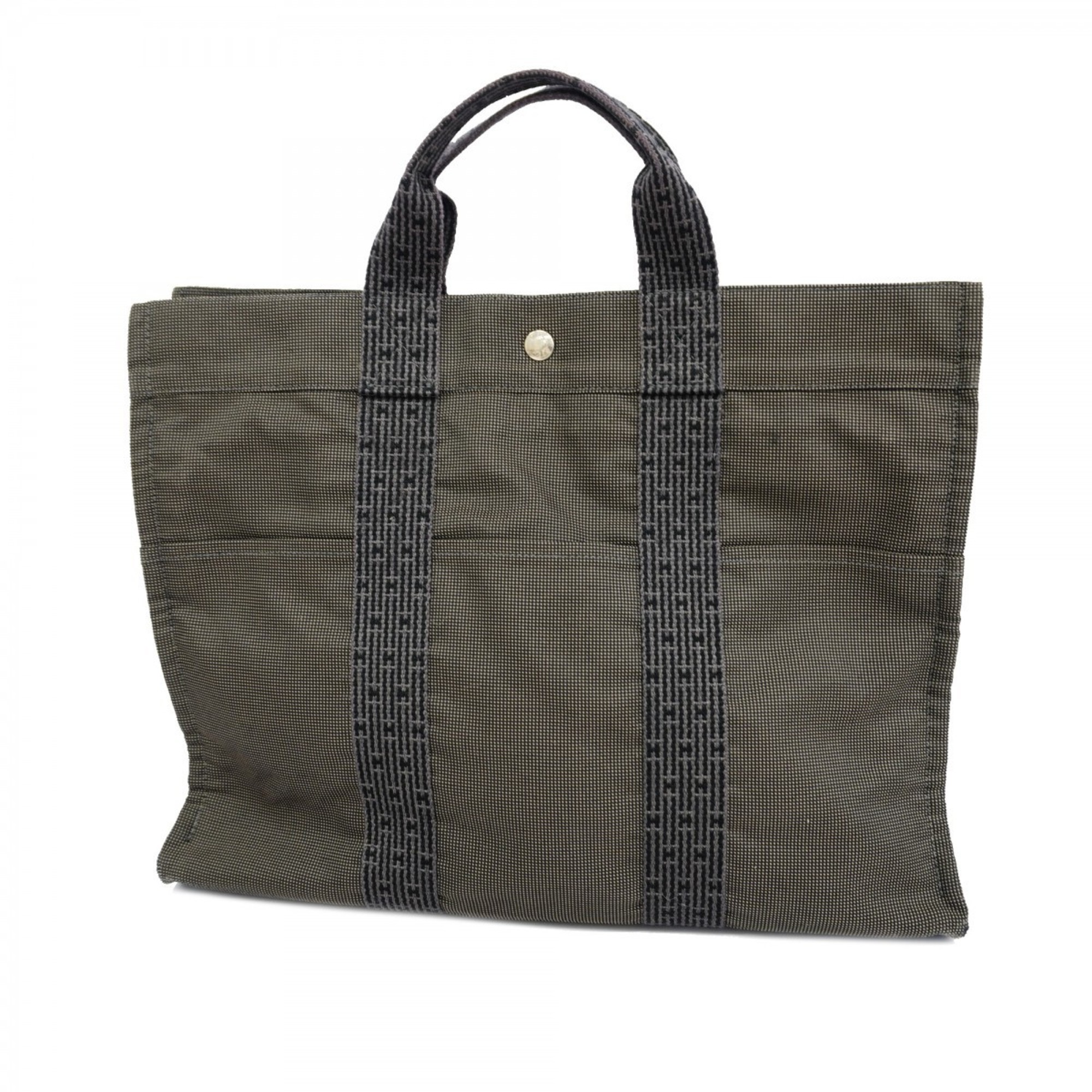 Hermes Tote Bag Air Line MM Canvas Grey Women's