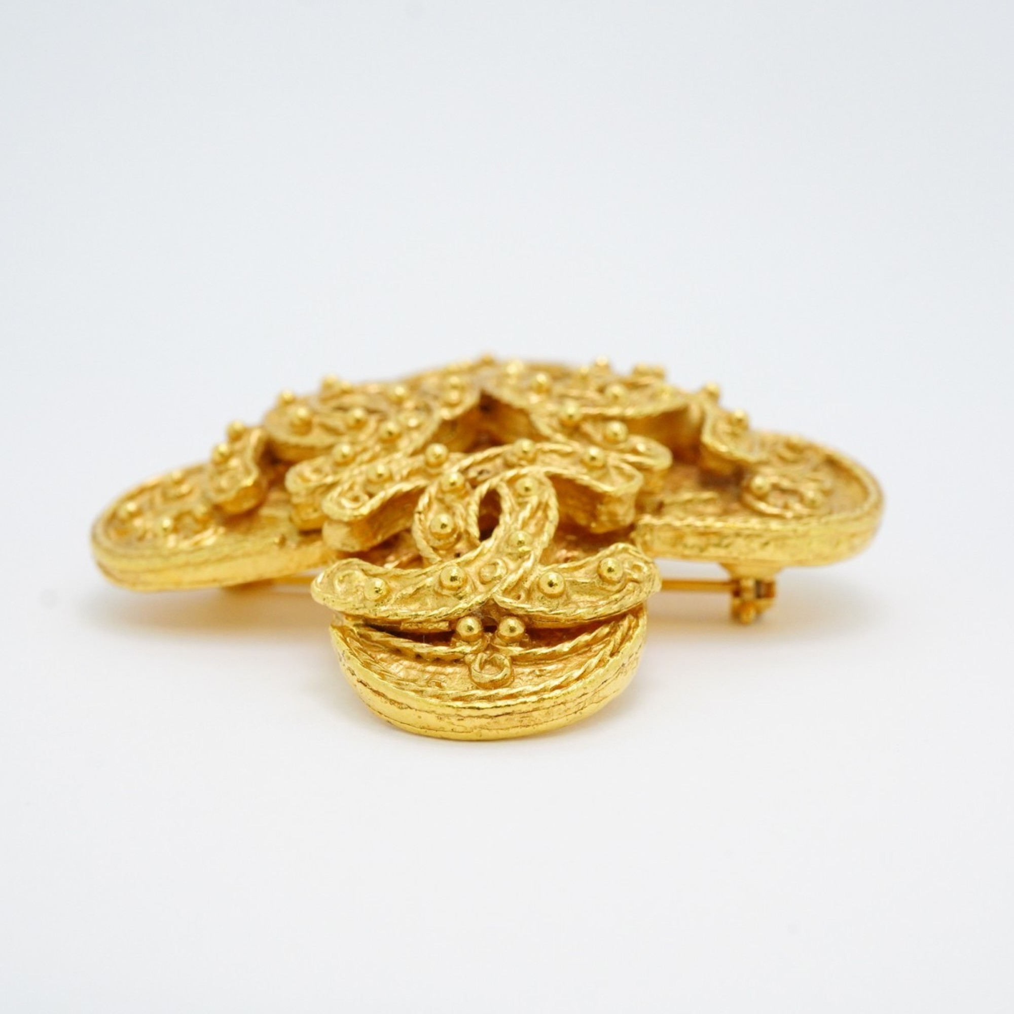 Chanel Brooch Coco Mark GP Plated Gold Ladies