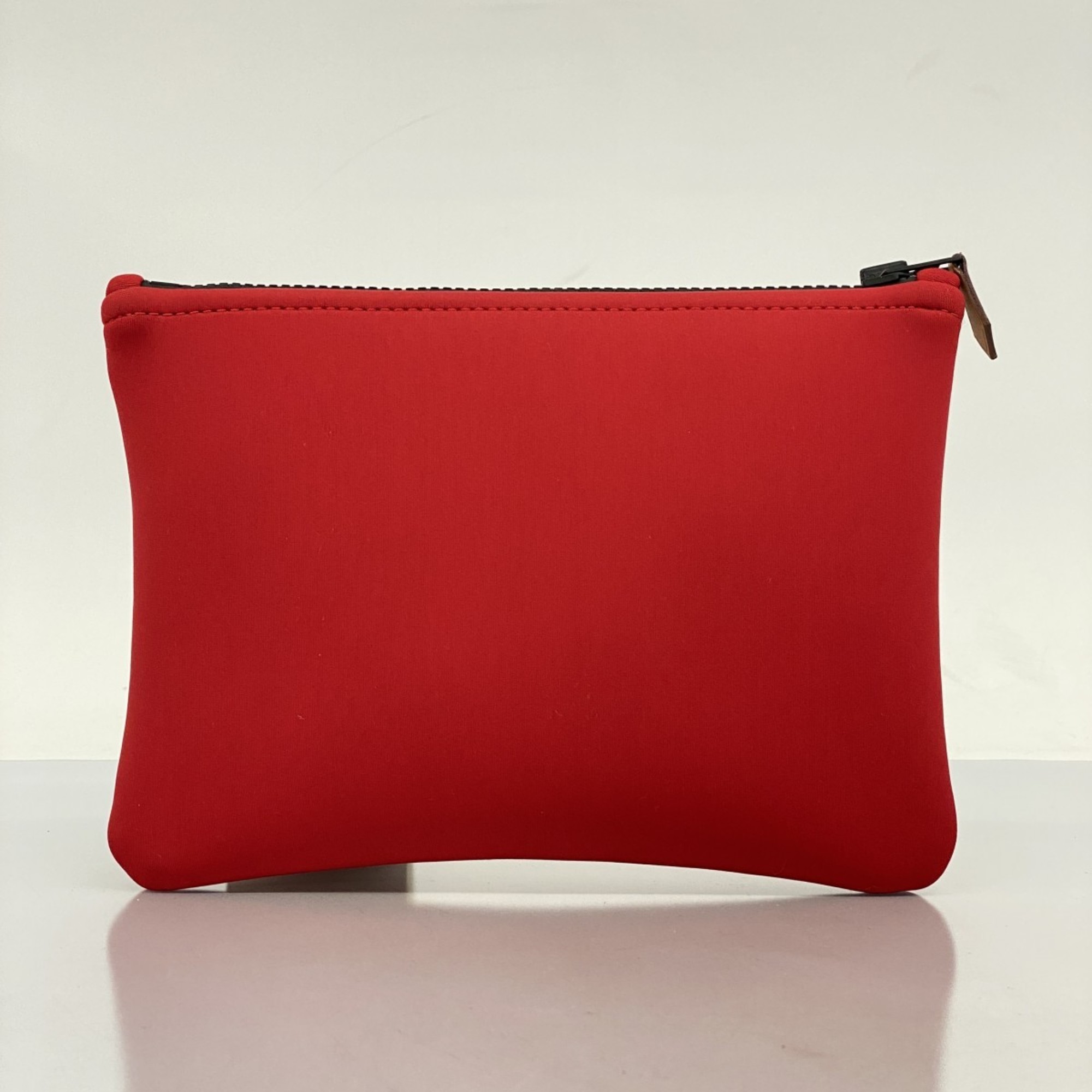 Hermes Pouch Neoban PM Nylon Red Ladies