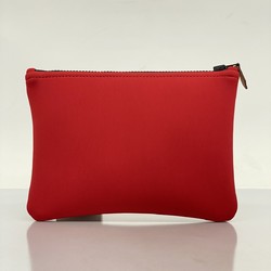 Hermes Pouch Neoban PM Nylon Red Ladies