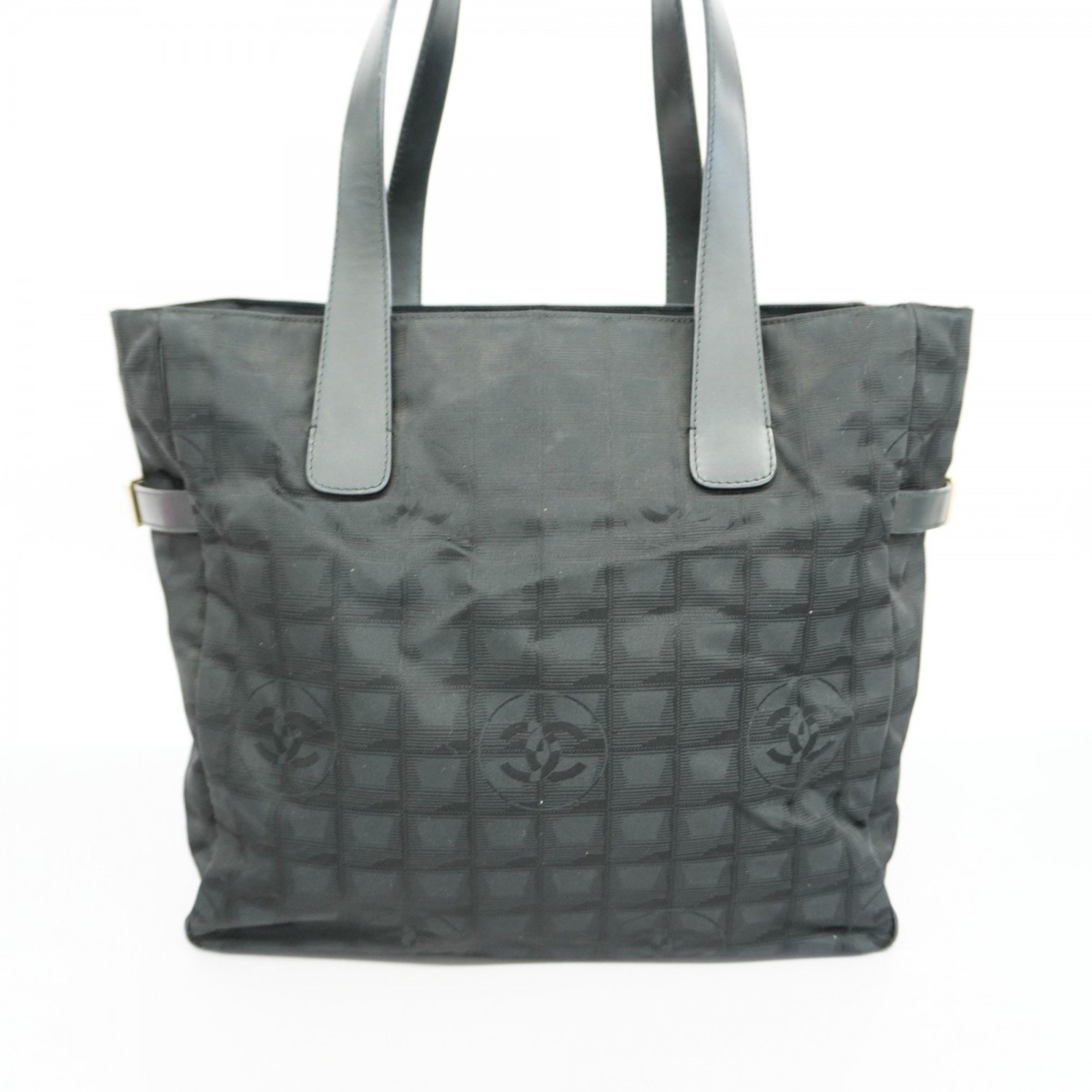 Chanel Tote Bag New Travel Nylon Black Champagne Ladies