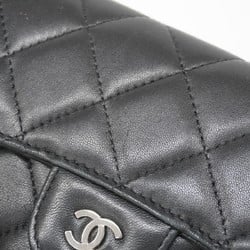 Chanel Tri-fold Long Wallet Matelasse Lambskin Black Women's