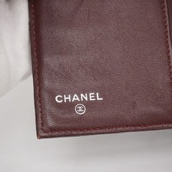 Chanel Tri-fold Long Wallet Matelasse Lambskin Black Women's