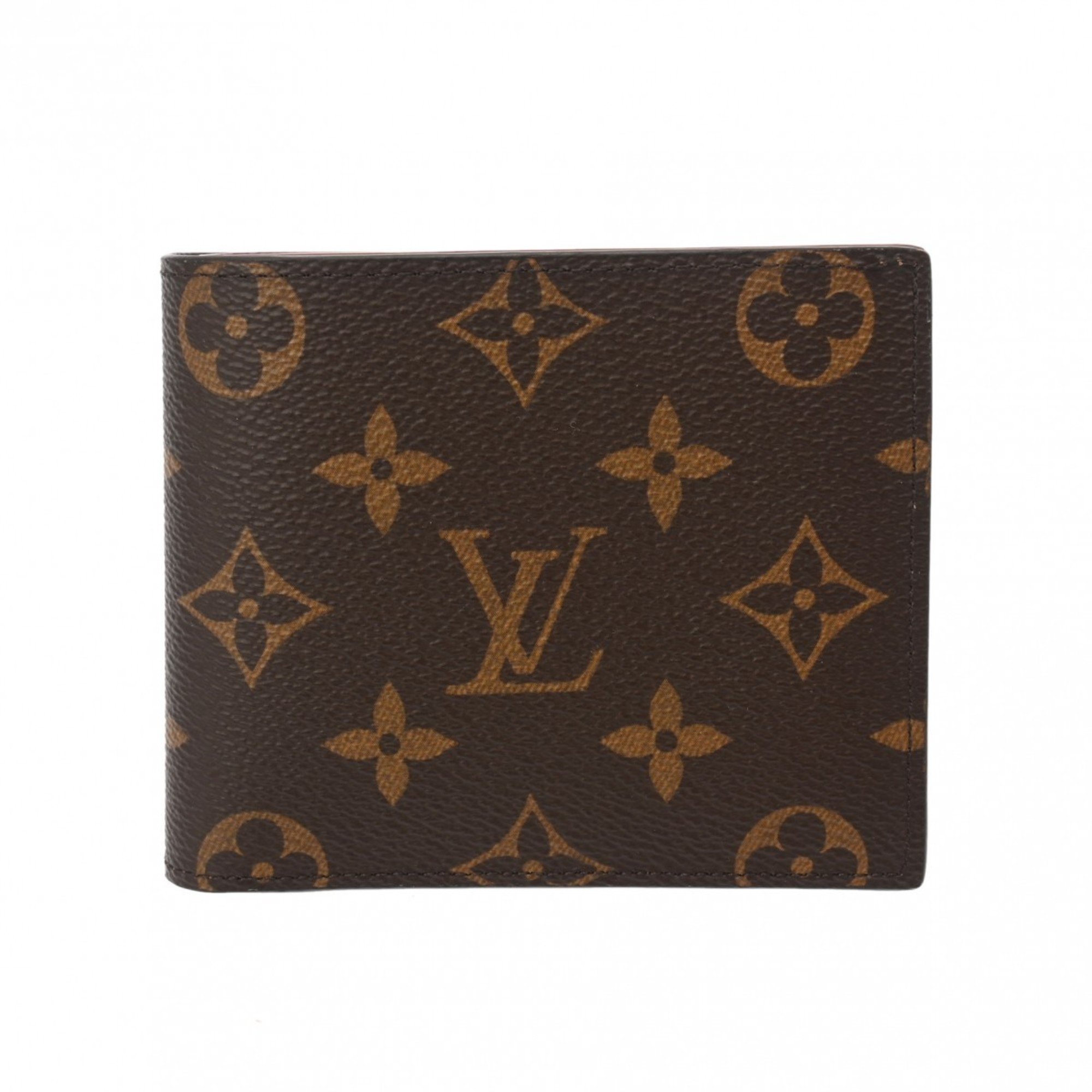 LOUIS VUITTON Louis Vuitton Monogram Portefeuille Marco Brown M62288 Men's Canvas Bi-fold Wallet