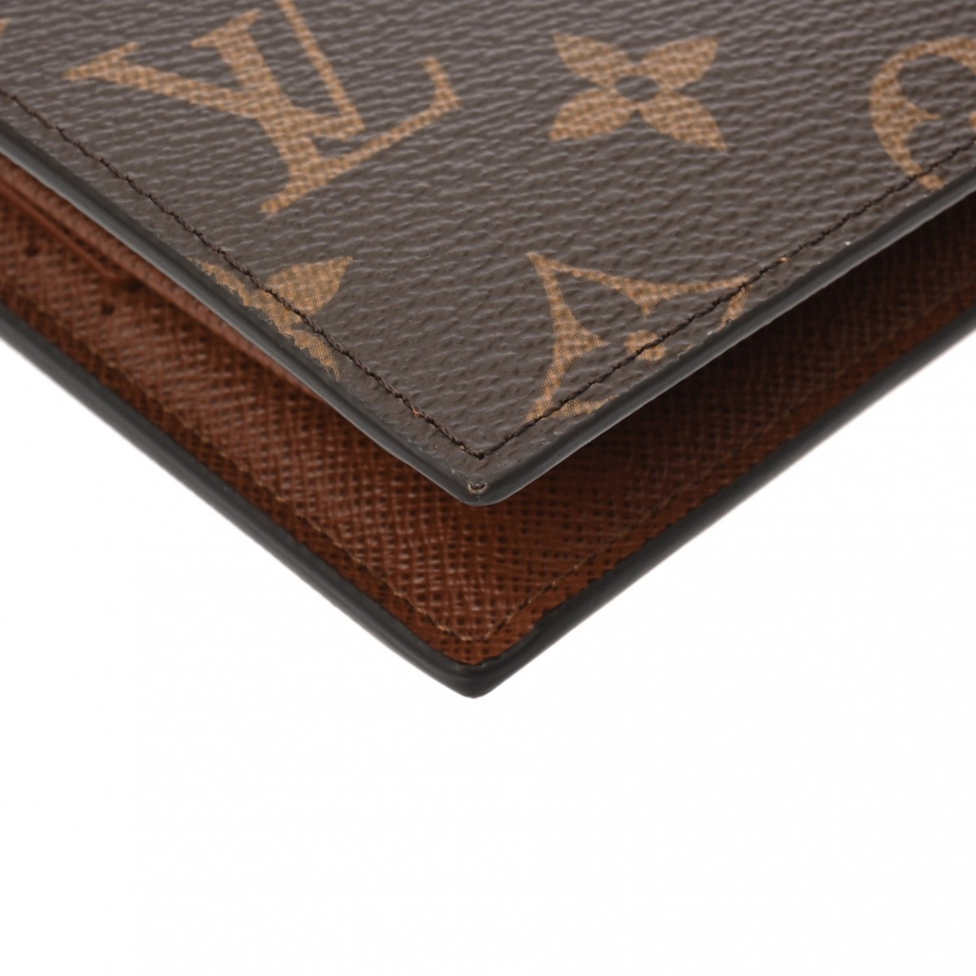 LOUIS VUITTON Louis Vuitton Monogram Portefeuille Marco Brown M62288 Men's Canvas Bi-fold Wallet