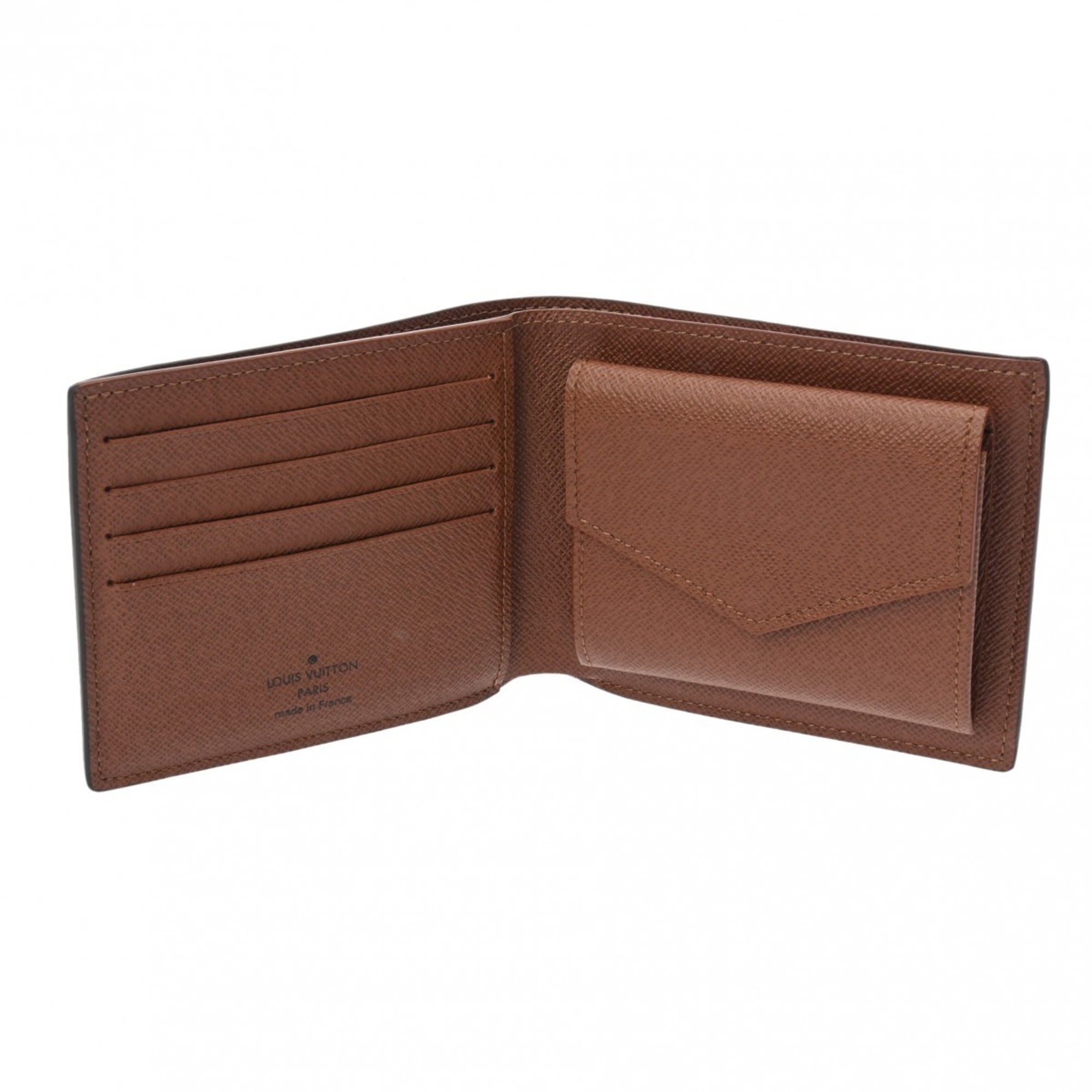 LOUIS VUITTON Louis Vuitton Monogram Portefeuille Marco Brown M62288 Men's Canvas Bi-fold Wallet