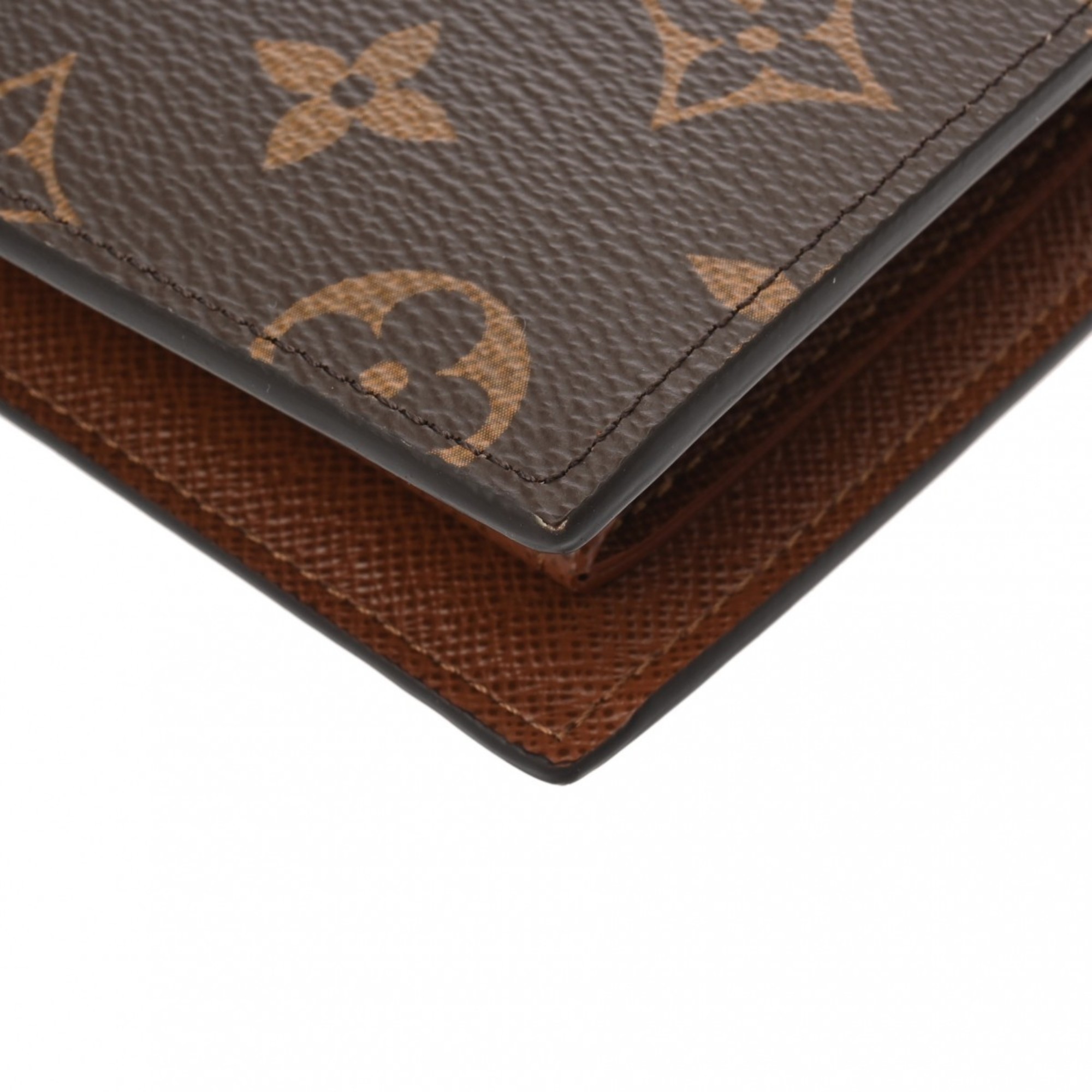 LOUIS VUITTON Louis Vuitton Monogram Portefeuille Marco Brown M62288 Men's Canvas Bi-fold Wallet