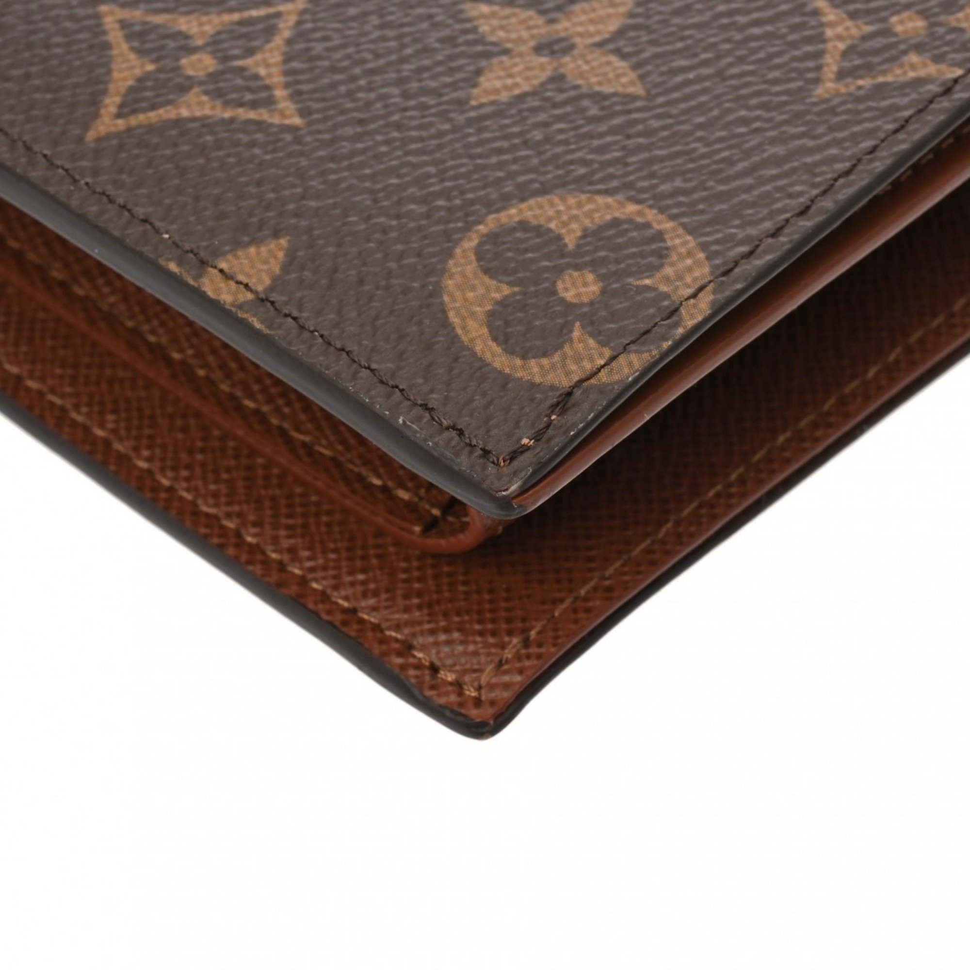 LOUIS VUITTON Louis Vuitton Monogram Portefeuille Marco Brown M62288 Men's Canvas Bi-fold Wallet