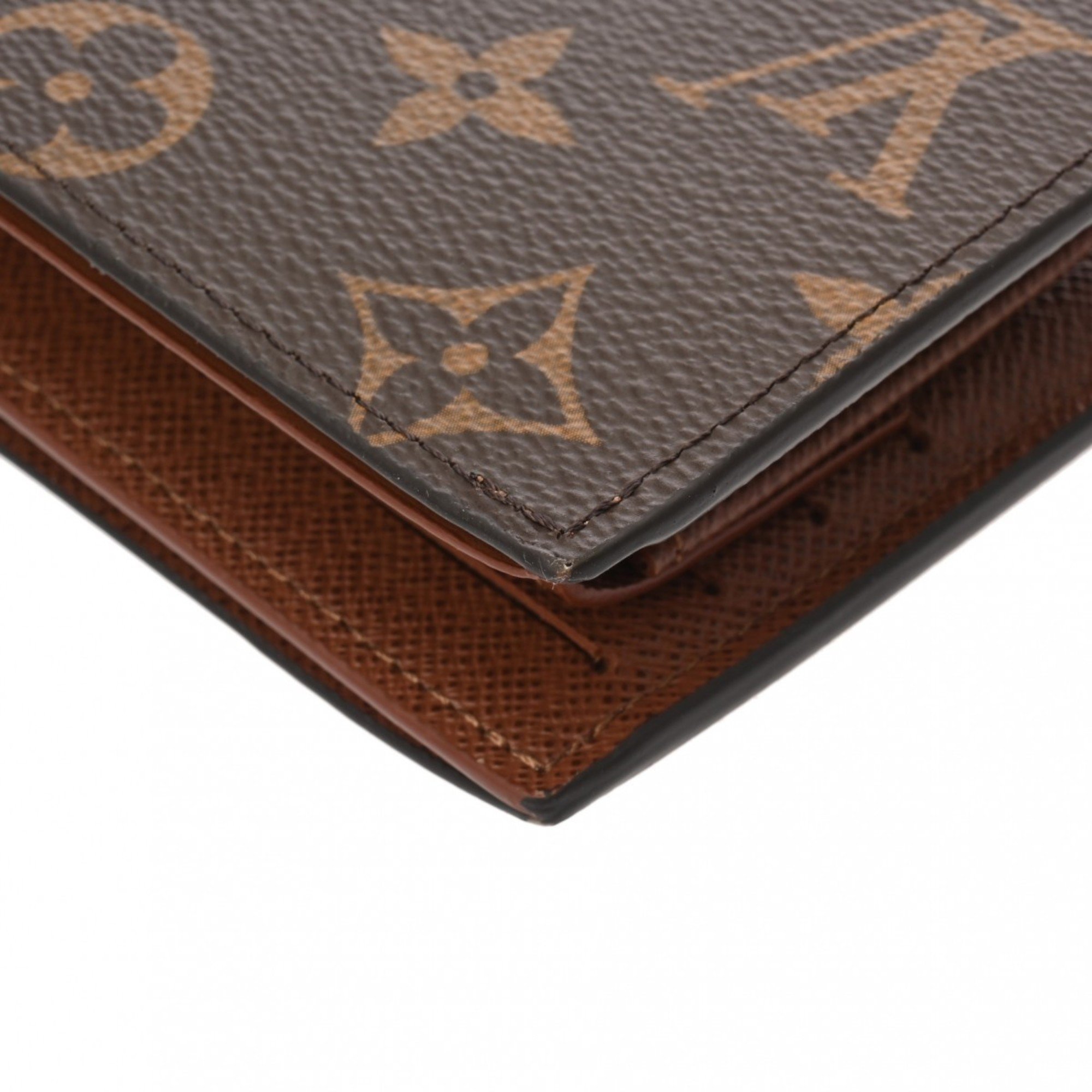 LOUIS VUITTON Louis Vuitton Monogram Portefeuille Marco Brown M62288 Men's Canvas Bi-fold Wallet