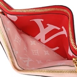 LOUIS VUITTON Monogram Giant Pochette Double Zip Rouge M67561 Women's Leather Shoulder Bag