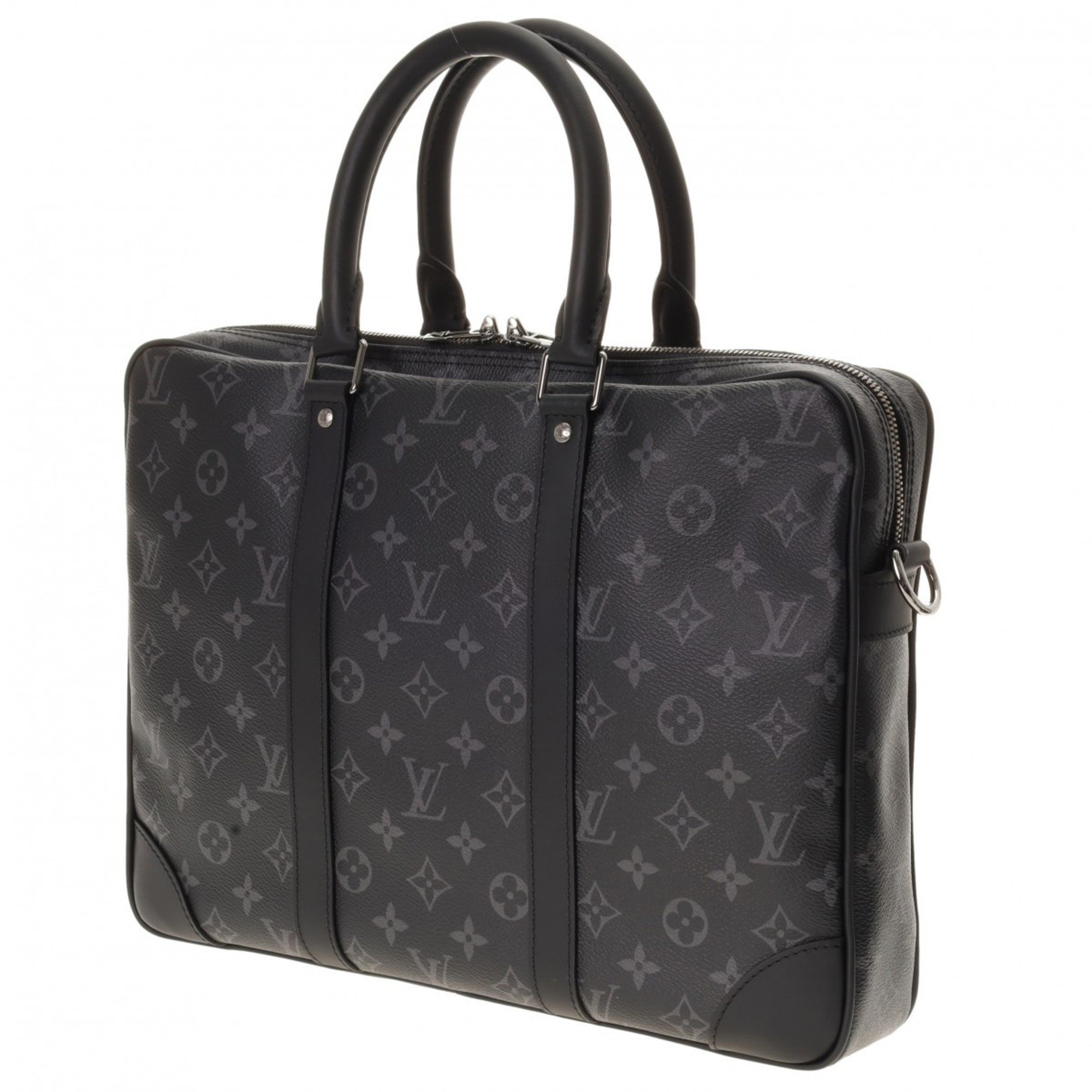 LOUIS VUITTON Louis Vuitton Monogram Eclipse Porte-Document Voyage Black/Grey M46457 Men's Leather Bag