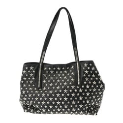 JIMMY CHOO Scarlet Star Studs Black Unisex Leather Tote Bag