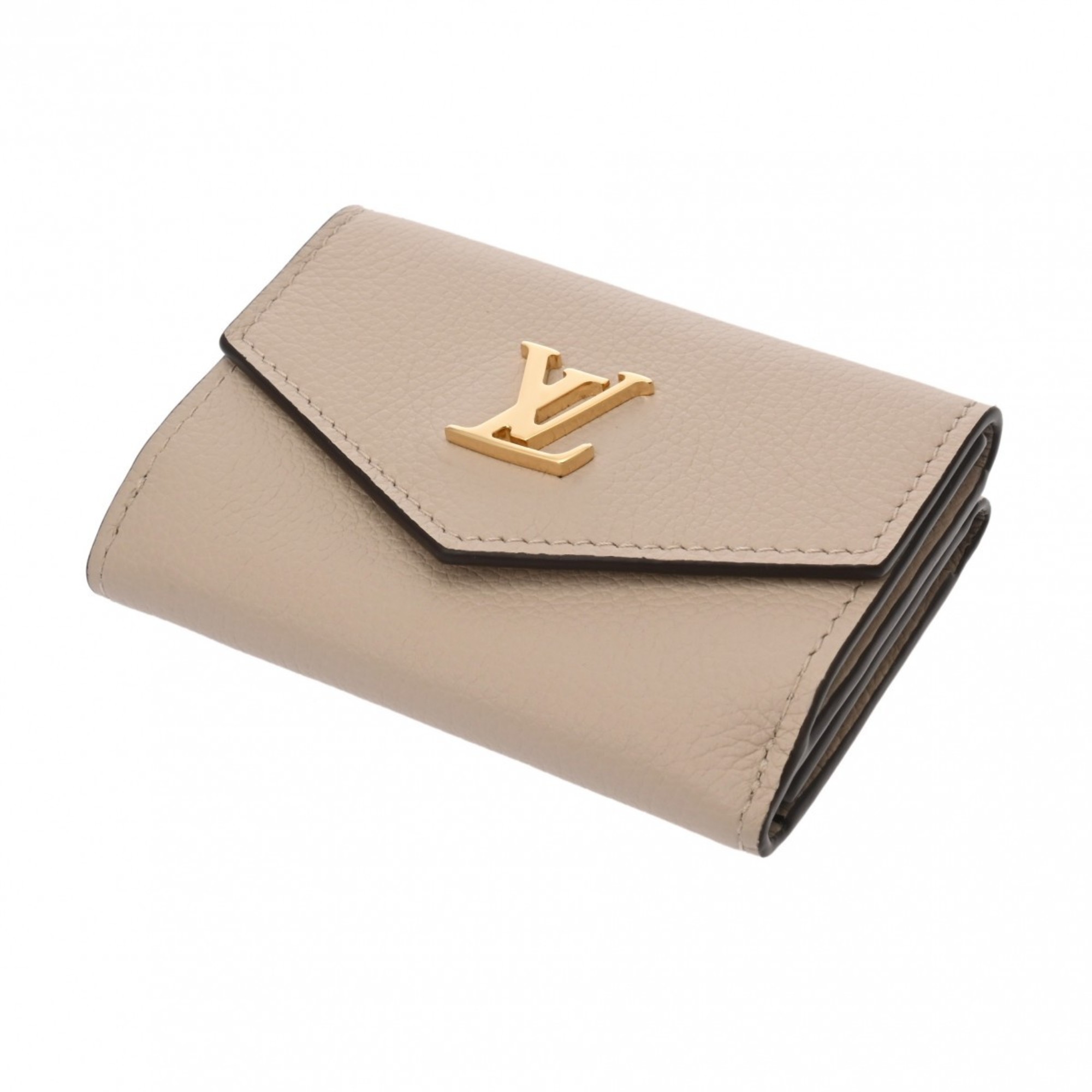 LOUIS VUITTON Louis Vuitton Portefeuille Rock Greige M69340 Women's Calfskin Tri-fold Wallet