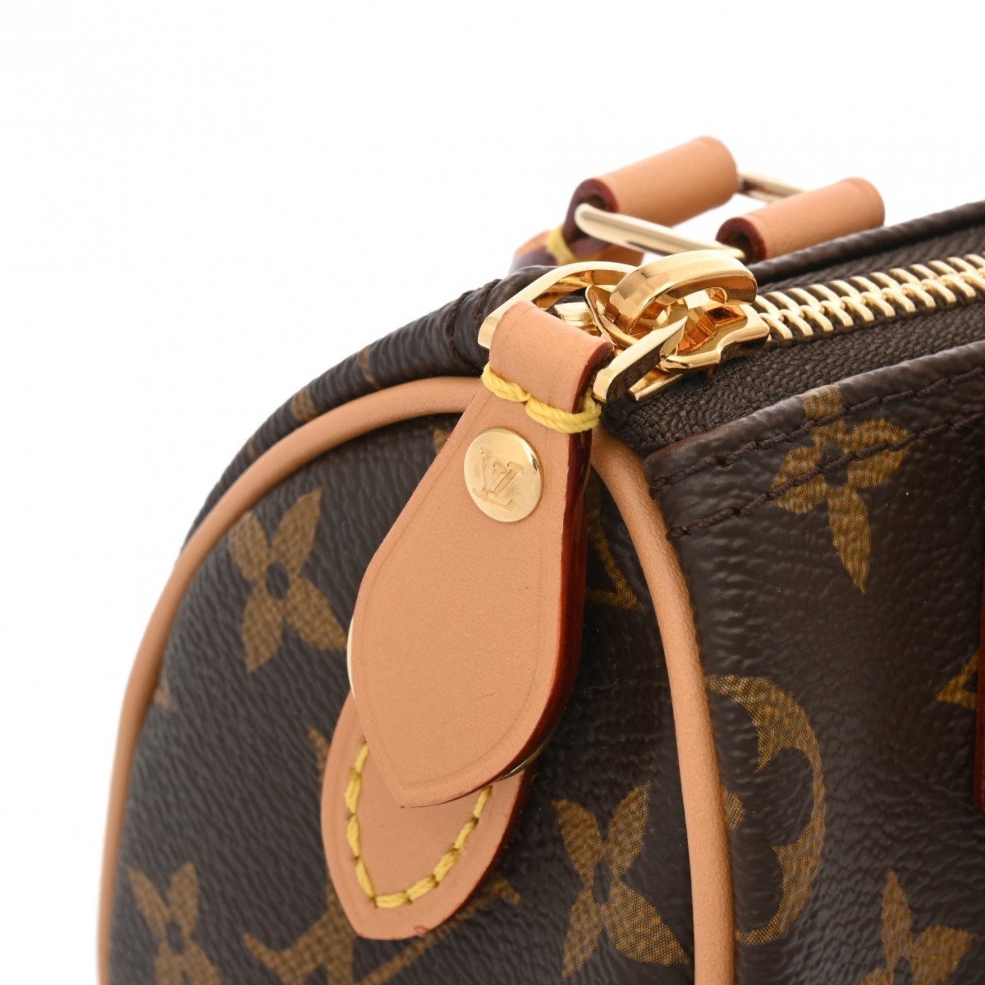 LOUIS VUITTON Louis Vuitton Monogram Nano Speedy Brown M81085 Women's Canvas Shoulder Bag