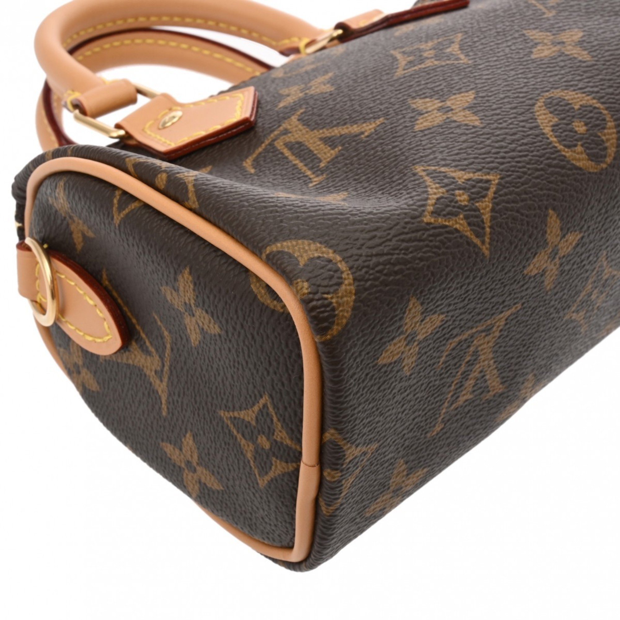 LOUIS VUITTON Louis Vuitton Monogram Nano Speedy Brown M81085 Women's Canvas Shoulder Bag