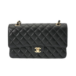 CHANEL Chanel Matelasse Chain Shoulder Double Flap 25cm Black A01112 Women's Caviar Skin Bag