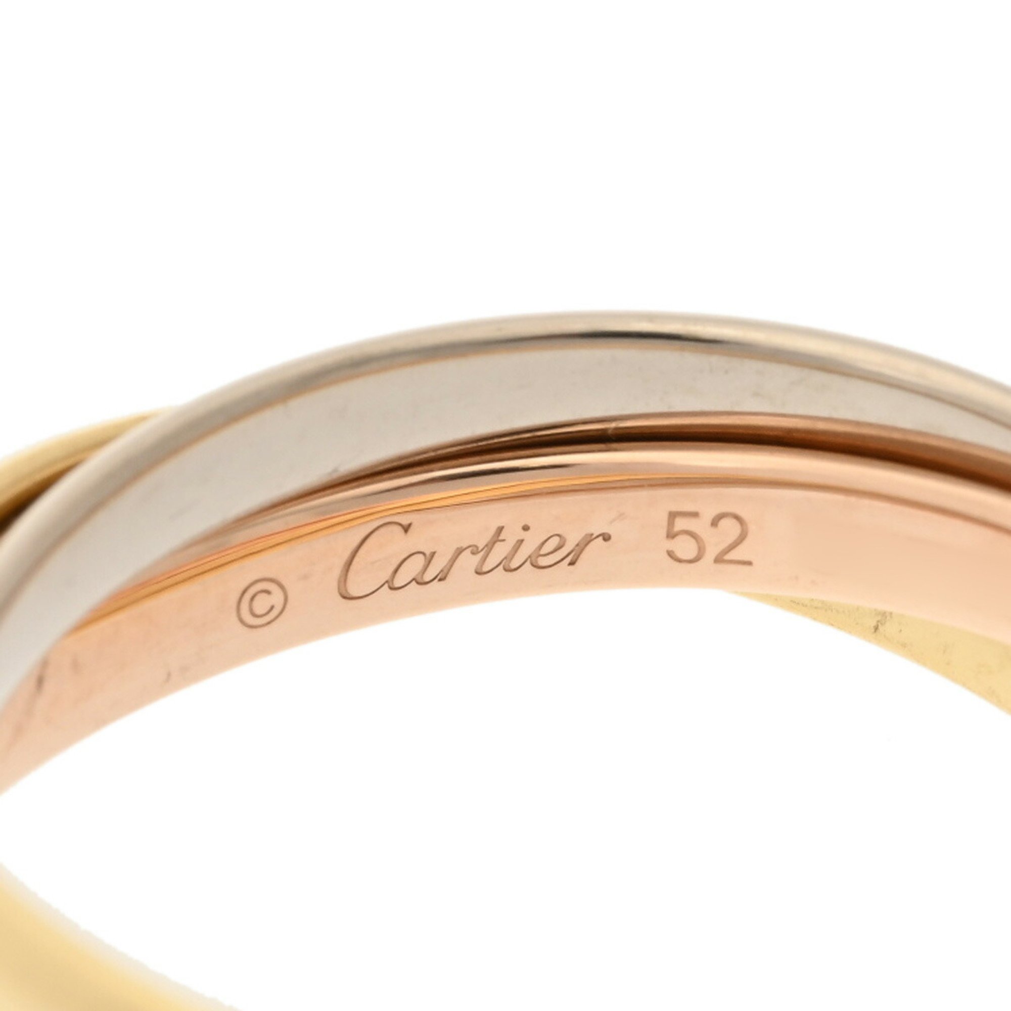 CARTIER Trinity Three Color #52 Size 12 Women's K18YG/WG/PG Ring