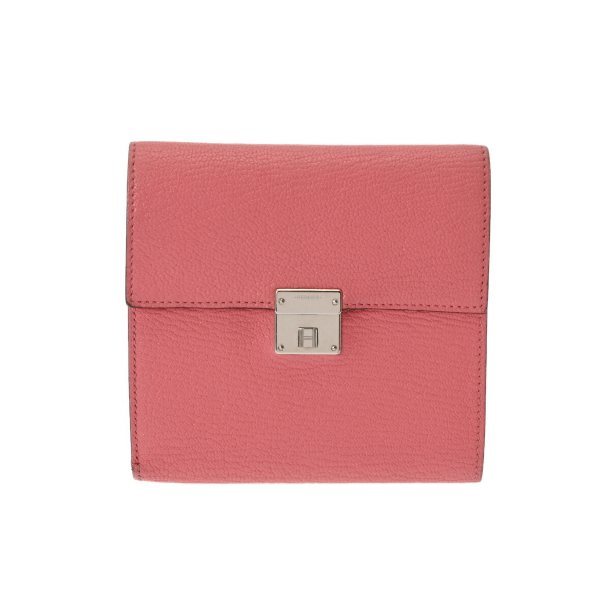 HERMES Click 12 Rose Eté C stamp (around 2018) unisex Chevre bi-fold wallet