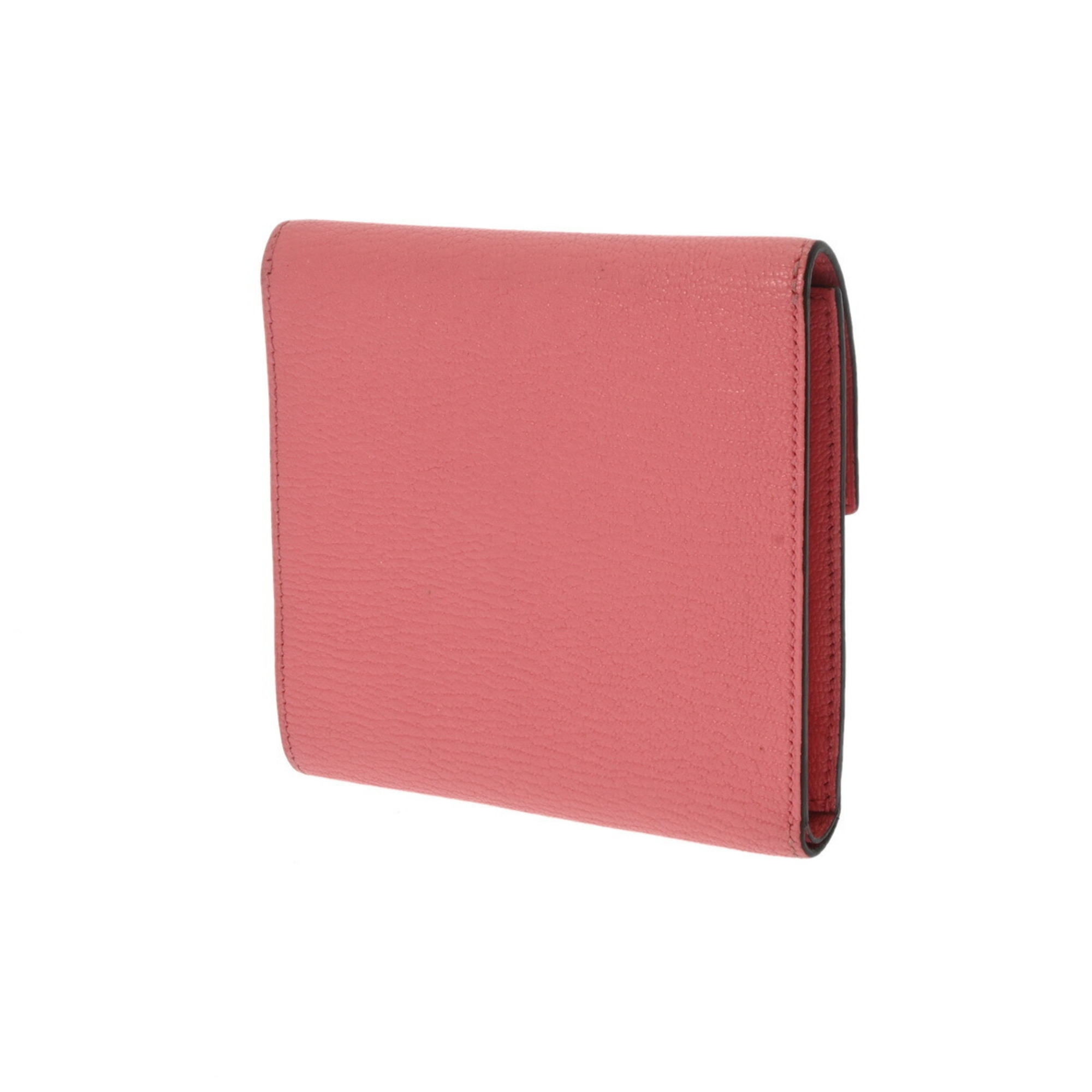 HERMES Click 12 Rose Eté C stamp (around 2018) unisex Chevre bi-fold wallet