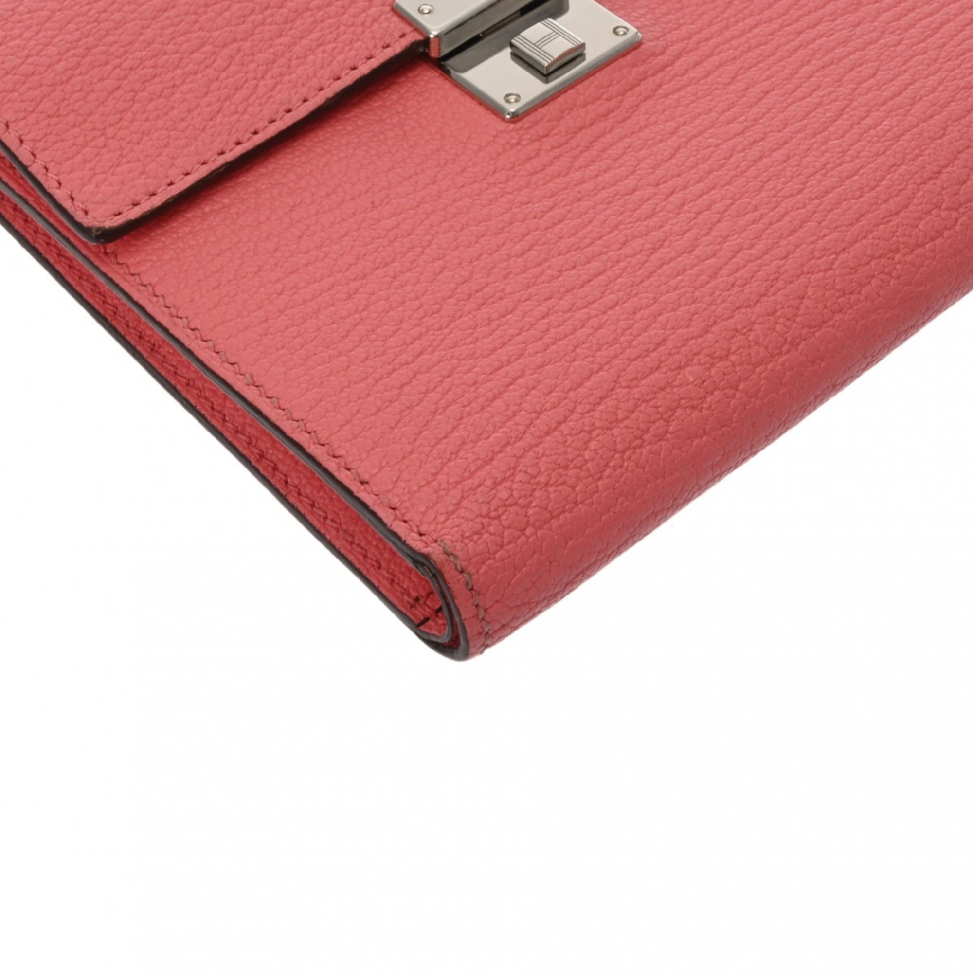 HERMES Click 12 Rose Eté C stamp (around 2018) unisex Chevre bi-fold wallet