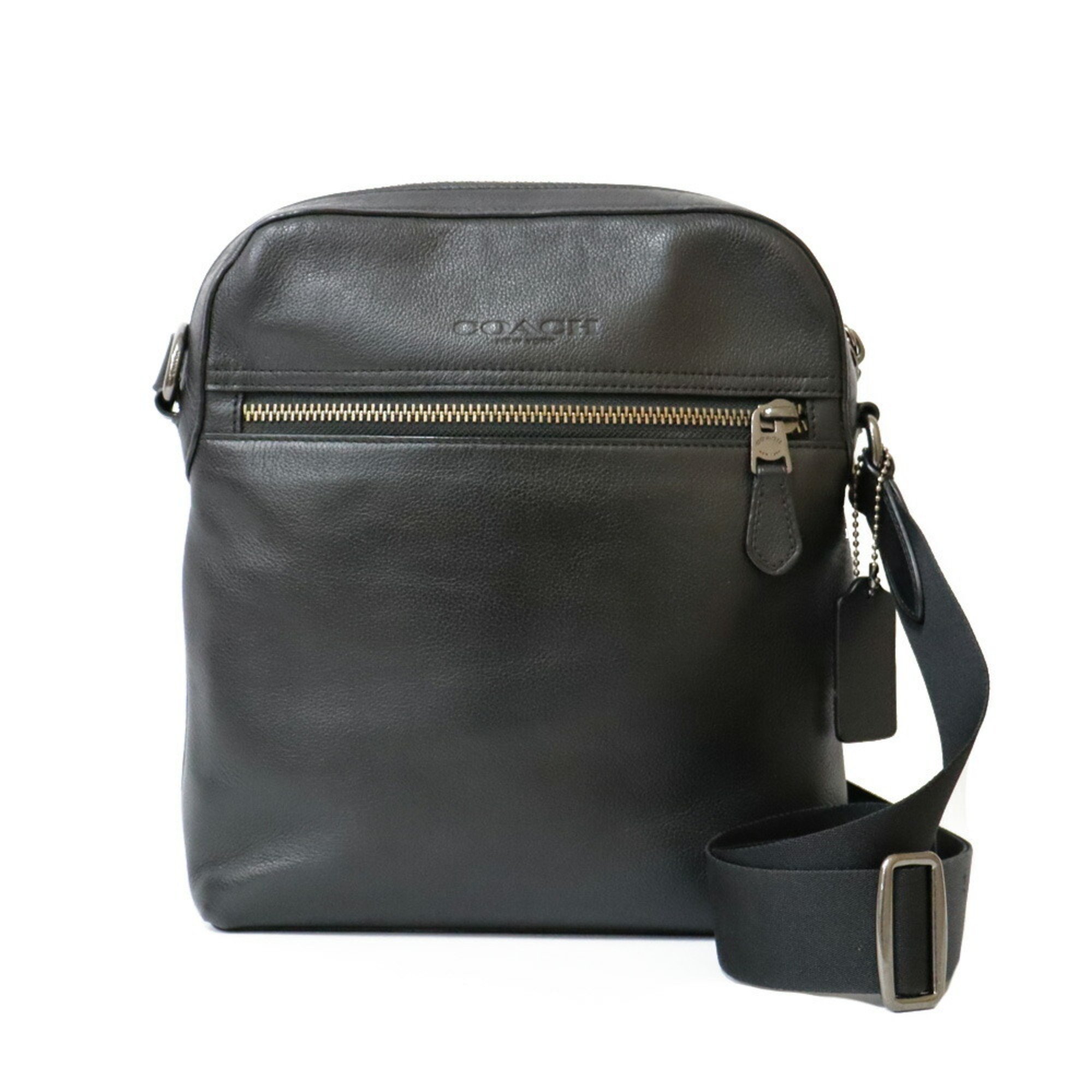 COACH shoulder bag black women's men's unisex leather